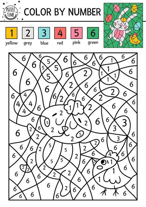 Easter Color By Number, Easter Color, Farm Coloring Pages, Number Activity, Color By Number Printable, Counting Games, Number Activities, Bird Eggs, Color By Numbers