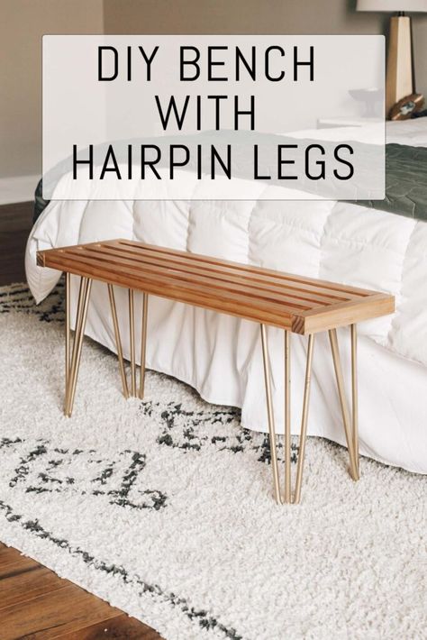 Pin Leg Table, Hairpin Bench, Diy Hairpin Bench, Desk With Hairpin Legs Diy, Bench Hairpin Legs Diy, Hairpin Leg Table Diy, Coffee Table With Hairpin Legs Diy, Hairpin Leg Bench, Coffee Table Hairpin Legs Diy