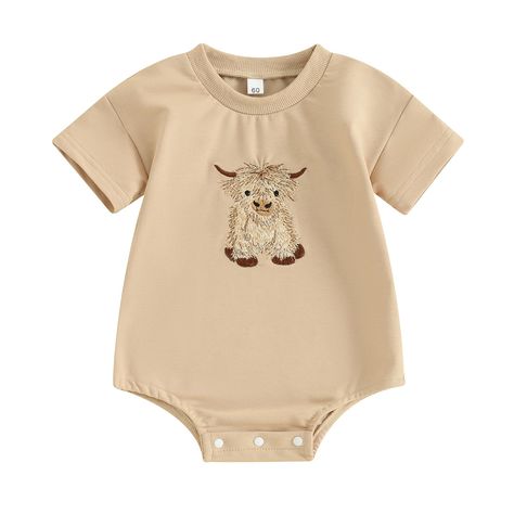 PRICES MAY VARY. UNIQUE DESIGN:Farm baby clothes,country western outfits for boys and girls,crew neck,short sleeve,embroidery patterns with cow head,highland cow,calf,chicken,rooster,and western style,baby bubble romper,summer newborn clothes unisex,funny farm animal onesie baby,absolutely adorable! SOFT MATERIAL:Farm animal baby clothes,baby country outfits,cow and chicken tshirt bubble romper is made of 73% cotton 20% polyester 7% elastane,soft and breathable baby one piece rompers,skin-friend T Shirt Romper, Western Baby Girls, Baby Holiday Photos, Animal Outfit, Western Baby Clothes, Cow And Chicken, Country Western Outfits, Baby Clothes Country, Shirt Romper