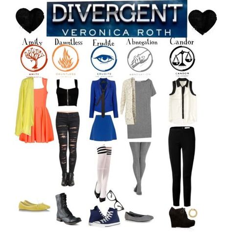 Kate's Amity, Aurora's Abnegation and Kyra's Candor School Outfit- Halloween Part 2 Divergent Costume, Divergent Fashion, Divergent Party, Dauntless Clothes, Divergent 2, Divergent Outfits, Divergent Factions, Outfit Wishlist, Divergent Funny