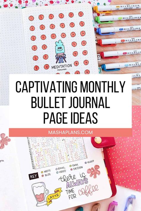 Unleash your creativity with these captivating Bullet Journal page ideas! 🎨✍ From mood trackers to monthly finances, each spread is a canvas for your aspirations. Click to explore and get inspired to organize your month in style! 📅💕 #BulletJournalInspo #PlannerAddict Bullet Journal Monthly Tracker Ideas, Month Page Bullet Journal, Monthly Tracker Ideas, Bullet Journal Monthly Tracker, Monthly Bullet Journal Ideas, Monthly Spread Bullet Journal, Bujo Page Ideas, Monthly Bujo, Monthly Bullet Journal Layout