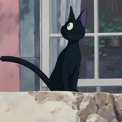 Kiki's Delivery Service Cat, Best Couple Wallpaper, Service Cat, Duos Icons, Kiki's Delivery Service, Studio Ghibli Movies, Cartoon Profile Pictures, Cat Icon, Iphone Wallpaper Themes