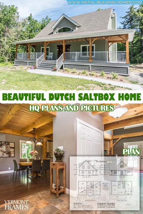 Beautiful Dutch Saltbox Home w/ 3 Bedrooms. Due to high demand of cheap homes we decided to put one through from our sister site Top Timber Homes straight on this website. Even though it’s from timber you can always use metal siding on it to lower maintenance costs and your time. #metalhousing #metalhouse #Metalbuildinghomes #housingsolution #DutchSaltboxHome Building A Cheap House, Diy House Building Cheap, Cheap Floor Plans To Build, Cheap Houses To Build Floor Plans, Affordable Home Build, Cheap Way To Build A House, Low Cost Homes To Build, Cheap 3 Bedroom House Plan, Easy Build House