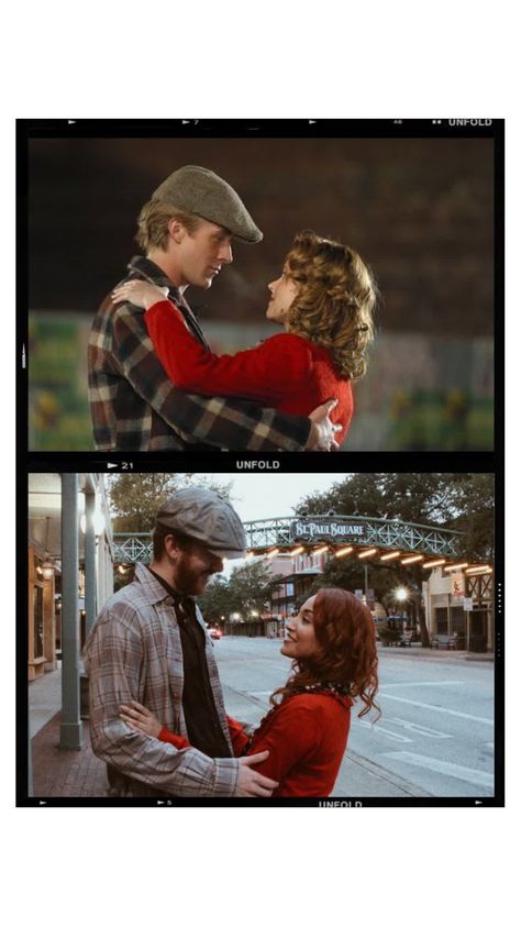 The Notebook Costumes Halloween, Noah And Ally Halloween Costume, Allie And Noah Costume, Red Hair Couples Costume, Noah And Allie The Notebook Costume, Couples Costume Brunettes, Couples Halloween Costume Blonde Girl Brunette Guy, Noah And Allie Costume, Red Head Costume Ideas Couple