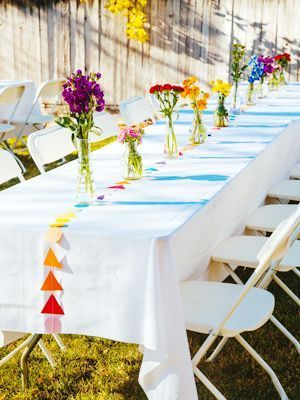 Elegant Rainbow Party, Rainbow Baby Shower Centerpieces, Colorful Baby Shower Theme, Rainbow Tablescape, Rainbow Baby Shower Ideas, August Baby Shower, Candlelight Dinner Table, Rainbow Theme Baby Shower, Rainbow Baby Shower Theme