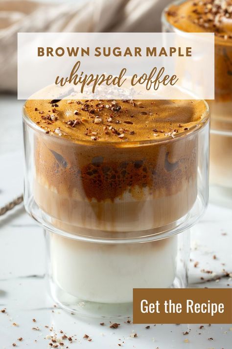 Another coffee recipe you have to try! This brown sugar maple flavor is a staple for all fall drinks. Cold Coffee Drinks Recipes, Fall Coffee Drinks, Homemade Iced Coffee, Cold Brew Coffee Recipe, Whipped Coffee, Coffee Drink Recipes, Ice Coffee Recipe, Coffee Recipe, Sugar Maple