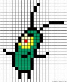 Emo Pixel Art, Pixel Art Templates Pattern, Green Pixel Art, Disney Pixel Art, Pixel Art Disney, Tapeta Hello Kitty, Modele Pixel Art, Graph Paper Drawings, Easy Pixel Art