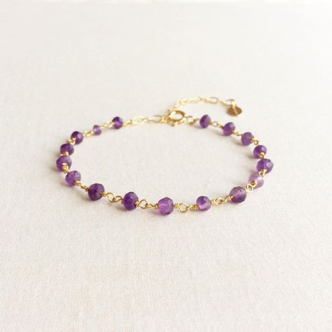 Bracelets Amazon, Silver Wedding Bracelet, Diy Beaded Rings, Dainty Gold Bracelet, Wedding Bracelets, Purple Bracelet, Basic Jewelry, Gelang Manik, Purple Jewelry