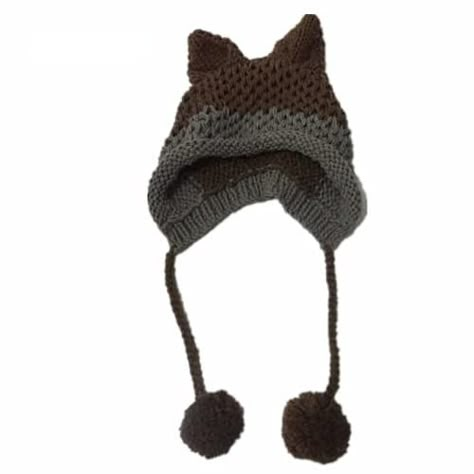 Cute Beanies for Women Cat Beanie Vintage Beanies Women Fox Hat Grunge Accessories Slouchy Beanies for Women Grunge Accessories, Fox Hat, Cat Beanie, Cute Beanies, Style Kawaii, Fox Ears, Handmade Knit, Winter Hats Beanie, Cat Hat