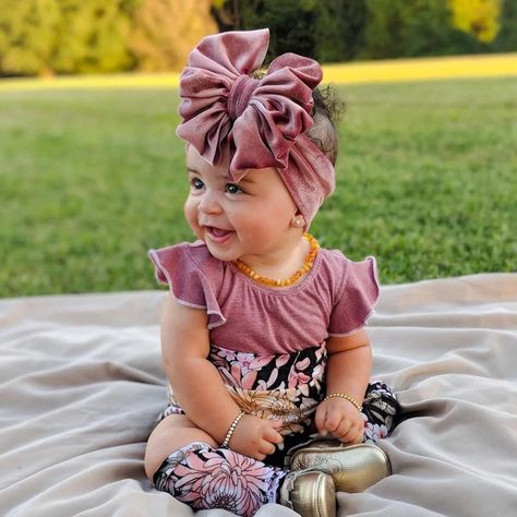 Baby Girl Velvet Bow Headband Baby Headbands Big Bow | Etsy Indian Hat, Velvet Turban, Baby Head Wrap, Baby Turban, Velvet Hat, Baby Hair Accessories, Velvet Hair, Velvet Headband