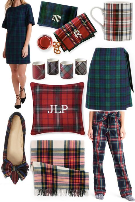 Scottish Skirt Outfit, Tartan Plaid Christmas, Tartan Clothing, Jackie O Style, Christmas Attire, Tartan Fashion, Plaid Purse, Academia Fashion, Plaid Outfits