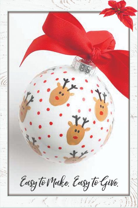 Include the kids in a new Christmas tradition by allowing them to decorate their own ornament. Adorn your tree with these cute fingerprint reindeer or snowman ornaments, perfect for Christmastime crafting with the kids. DIY holiday decor never looked so cute! Click to get started. Baby Christmas Crafts, Library Programming, Circuit Crafts, Preschool Christmas Crafts, Plastic Ball, Christmas Decorations For Kids, Kids Christmas Ornaments, Christmas Board, Sensory Room