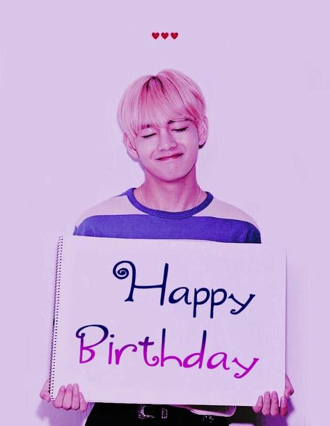 V Wishing Happy Birthday, Taehyung Birthday Picture, V Birthday, Happy Birthday Taehyung, Happy Birthday V, Taehyung Birthday, Bts Birthday, Advance Happy Birthday, Bts Happy Birthday