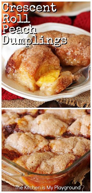 Peach Dumplings With Crescent Rolls, Dessert Dumplings, Crescent Roll Recipes Dessert, Crescent Roll Apple Dumplings, Crescent Roll Dessert, Peach Dumplings, Comfort Food Desserts, Super Easy Desserts, Crescent Recipes