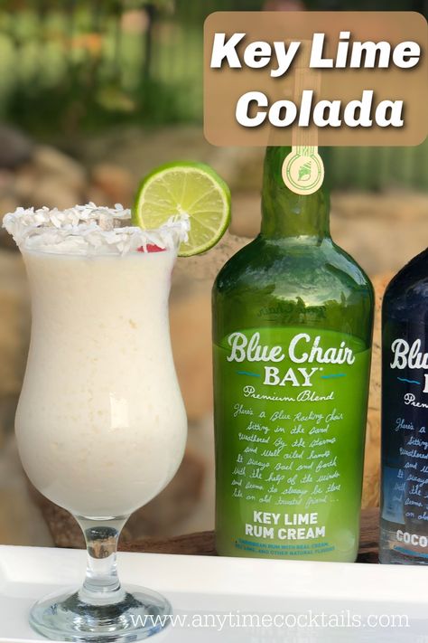 Key Lime Daiquiri, Key Lime Rum Cream Drinks, Key Lime Drink, Key Lime Colada, Vodka Sangria, Colada Drinks, Key Lime Rum Cream, Cream Of Coconut, Lime Drinks