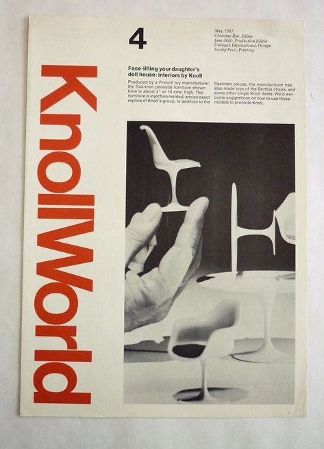 knoll… newsletter featuring doll house furniture, 1967  design by massimo vingelli / unimark  @ vignellicenter Alexa Mendoza, Vignelli Design, International Typographic Style, Massimo Vignelli, Doll House Furniture, Swiss Design, Plakat Design, Publication Design, House Furniture