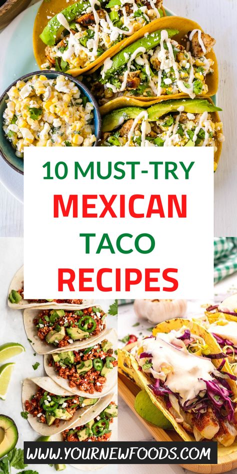 10 Most Popular Mexican tacos, you will learn how to make Mexican tacos here. Amazing Birria, chicken, beef, fish, shrimp, vegan, and street tacos. Here are 10 of the best we have found and put together for you. Stunning Mexican Tacos recipes for you to make at home whether you are hosting a party, watching the Super Bowl, or entertaining. Why not make these Mexican Tacos when having a BBQ, they are also perfect for family meals, holidays & all year round. Which will be your favorite? Dinner Party Tacos, Home Made Tacos Recipes, Best Street Tacos Recipe, Beef Taco Ideas, Authentic Mexican Tacos Beef, Delicious Taco Recipes, Gourmet Tacos Recipes, Mexican Style Tacos, Best Tacos Recipe