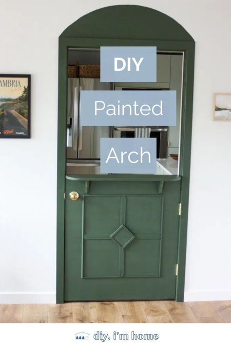 Painted Door Frames Ideas, Art Around Door Frame, Arched Painted Accent Wall, Arched Bedroom Ceiling, Paint Arch Mirror, Painted Arch In Kitchen, Arch On The Wall, Painted Doorway Arch, Painted Arch Window