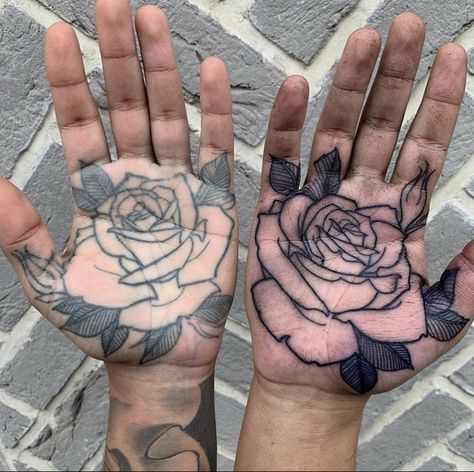 rose palm hand tattoo Palm Hand Tattoo, Hand Palm Tattoos, Palm Tattoo, Tattoo Uk, Rose Flower Tattoos, Palm Tattoos, Same But Different, Hand Palm, London Tattoo