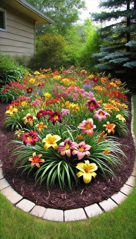 15 Brilliant Daylily Landscaping Ideas to Transform Your Garden 20 Daylily Landscaping, Fence Gardening, Garden Party Ideas, Daylily Garden, Outdoor Trellis, Farmhouse Landscaping, Home Garden Design, Low Maintenance Garden, Animals Funny