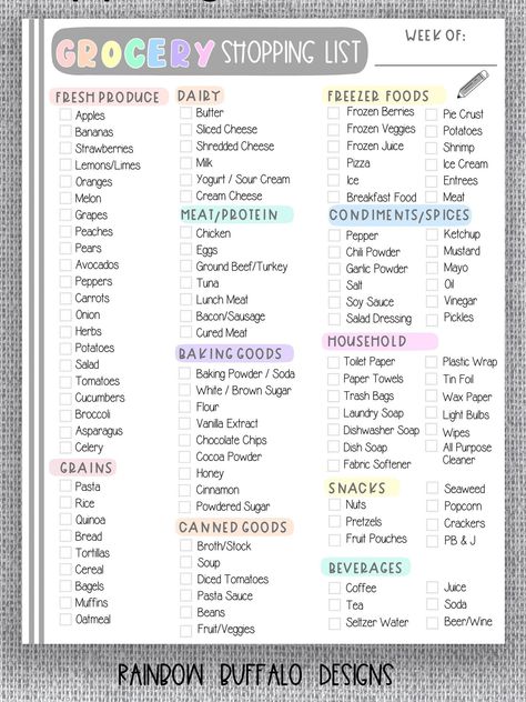 Fruit Grocery, Grocery List Planner, Shopping List Printable, Healthy Shopping List, Grocery Checklist, Shopping Checklist, Food Shopping List, Prep Food, Grocery List Template