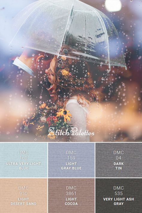 Sand Palette, Stitch Palettes, Wedding In The Rain, Rain Wedding, Color Schemes Colour Palettes, Paint Color Palettes, Wedding Palette, Pastel Palette, Ash Gray