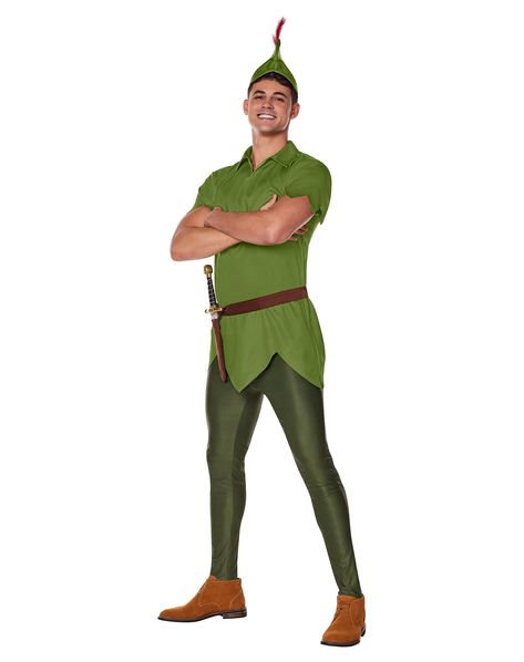 PRICES MAY VARY. When trying to decide between two sizes, choose the larger size for a better fit. Celebrate your favorite Disney movie in this officially licensed Peter Pan Costume! Made of polyester material, this high-quality costume is perfect for any fan. Put on all the components and instantly transform into the legendary character. Featuring a V-neck and short-sleeve design, this costume is comfortable and looks exactly like Peter Pan’s signature outfit. It’s time to fly! To avoid wear an Peter Pan Costumes, Tinkerbell Costume, Feathered Hat, Peter Pan Costume, Tinker Bell Costume, Disney Adult, Peter Pan And Tinkerbell, Halloween Disney, Feather Hat