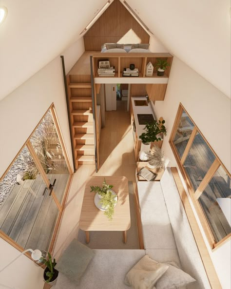 Tiny House Plans Free, Wohne Im Tiny House, Tiny House Bedroom, Nordic House, Tiny House Interior Design, Small Tiny House, Tiny House Loft, Tiny House Inspiration, Tiny House Bathroom