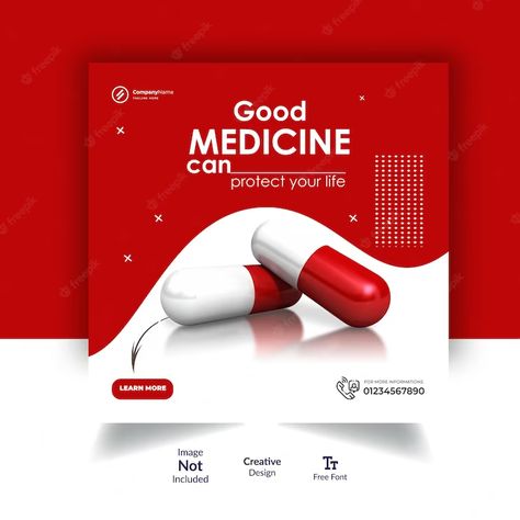 Premium Vector | Vector medicine instagram post design template Instagram Post Design, Aesthetic Medicine, Website Banner, Instagram Design, Post Design, Aesthetic Design, Pharmacy, Banner Design, Design Template