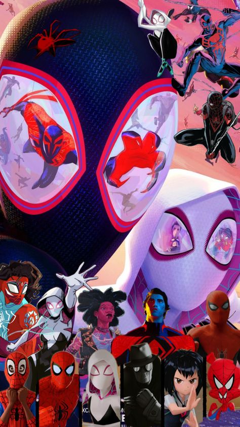 #spiderman #spidermanacrossthespiderverse #milesmorales #spiderman2099 #gwenstacy Miles Morales And Gwen Stacy Wallpaper, Spider Man Across The Spider Verse Wallpaper, Spider Man And Gwen, Across The Spider Verse Wallpaper, Gwen Wallpaper, Spider Verse Wallpaper, Noir Spiderman, Comic Book Wallpaper, Spiderman And Spider Gwen