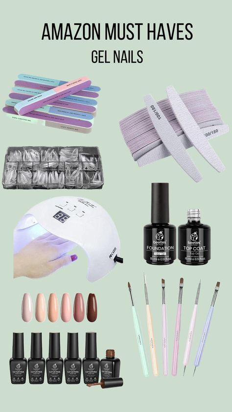 Gel Nail Must Haves, Amazon Gel Nail Kit, Best Gel Nail Polish On Amazon, Nail Things To Buy, Amazon Nail Must Haves, Beetles Nail Polish Ideas, Beetles Gel Nails, Beetles Gel Polish Ideas, Beatles Nails