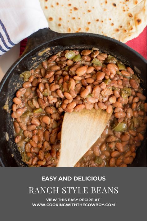 These homemade Ranch Style Beans are out of this world delcious. They offer great flavor and even a little kick. They are a perfect side for any BBQ. You must try these hommade Ranch Style Beans! Bbq Ranch Style Beans, Ranch Style Baked Beans Recipe, Vegetarian Cowboy Beans, Ranch Beans Recipe Simple, Homemade Ranch Style Beans, Diy Ranch Style Beans, Ranch Beans Crockpot, Ranch Style Beans Recipe Ground Beef, Ranch Beans Recipe Ground Beef