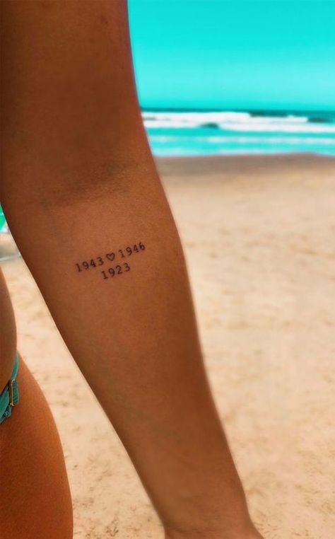 40 Tattoo Ideas with Meaning : Meaningful Years Family Of 6 Tattoo Ideas, I Am Because You Were Tattoo, Mini Tattoos Family, Tattoos With Secret Meanings, Cute Meaningful Tattoos, Tattoo Ideas With Meaning, Ideas For New Year, 40 Tattoo, First Time Tattoos