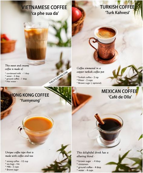 Turkish Coffee Recipe, Homemade Coffee Drinks, Iced Drinks Recipes, Mexican Coffee, Cold Coffee Recipes, Homemade Sauce Recipes, Matcha Drink, Recipes From Around The World, Creamy Coffee