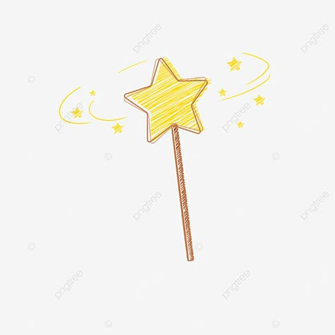 Stars Cute Drawing, Magical Wand Drawing, Fairy Wand Illustration, Fairy Wand Drawing, Cute Stars Drawing, How To Draw Magic, Magical Drawing Ideas, Wand Drawings, Magic Wand Drawing