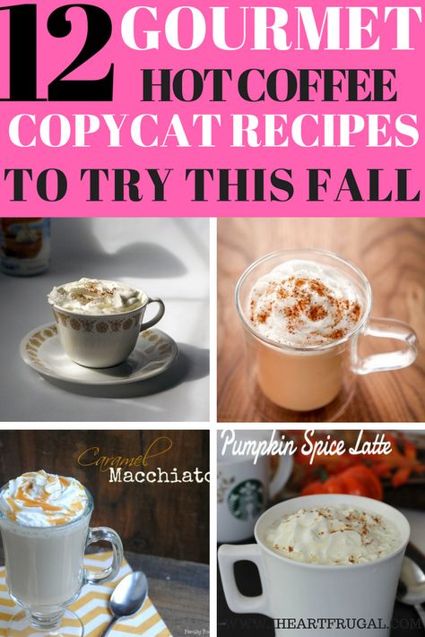 Is your Gourmet Coffee habit killing your budget? Here are 12 seriously good hot coffee recipes to warm your hearts on those chilly fall mornings. Save money and make your coffee at home. Hot Coffee Recipes, Coffee Recipes At Home, Fall Coffee Recipes, Coffee Recipes Hot, Coffee Creations, Hot Coffee Drinks, Frugal Food, Special Drinks, Coffee Life