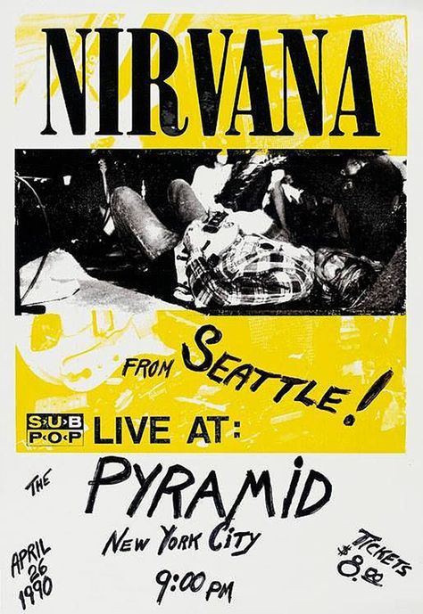 1990 New York Pyramid Nirvana Concert Poster, 1990 Poster, Nirvana Concert, Nirvana Design, Nirvana Poster, Poster House, Vintage Concert Posters, Nirvana Kurt Cobain, Nirvana Kurt