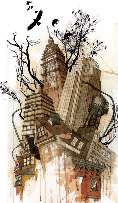 Chronic Buildings Arte Cholo, Art Alevel, Collage Art Projects, Abstract City, Architecture Collage, Architecture Painting, Building Art, A Level Art, Architecture Illustration