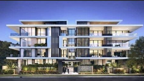 Luxury Apartments Exterior, Residential Architecture Apartment, Office Green, Small Apartment Building, Apartments Exterior, Apartment Exterior, Facade Architecture Design, Residential Building Design, Apartment Buildings