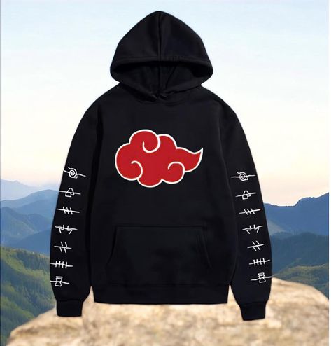 This Akatsuki Naruto Hoodies features the iconic red cloud design from the Akatsuki clan in Naruto Shippuden. Made from high-quality, soft material, this hoodie is perfect for anime fans looking to stay cozy and stylish. Ideal for casual wear or as part of your Naruto merchandise collection, it's a must-have for any fan of the series! Baju Akatsuki, Anime Hoodie Design, Akatsuki Clan, Akatsuki Cloud, The Akatsuki, Naruto Hoodie, Akatsuki Naruto, Naruto Clothing, Naruto Merchandise