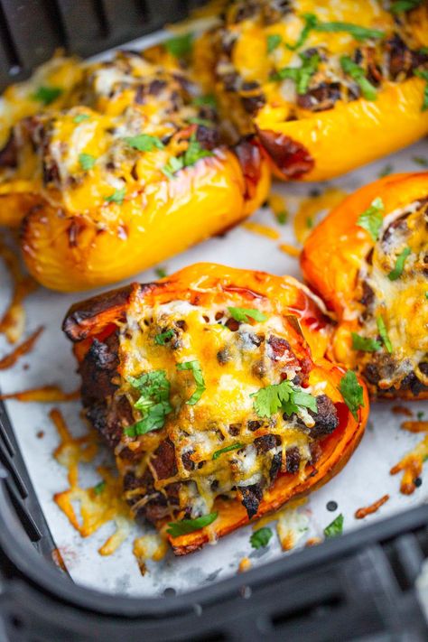 Stuffed Bell Peppers Turkey Air Fryer, Stuff Bell Peppers In Air Fryer, Taco Stuffed Peppers Air Fryer, Air Fryer Stuffed Peppers Beef, Easy Stuffed Bell Peppers No Rice, Air Fryer Stuffed Peppers With Rice, Easy Stuffed Bell Peppers Air Fryer, Stuffed Pepper Air Fryer, Ground Turkey Recipes Air Fryer