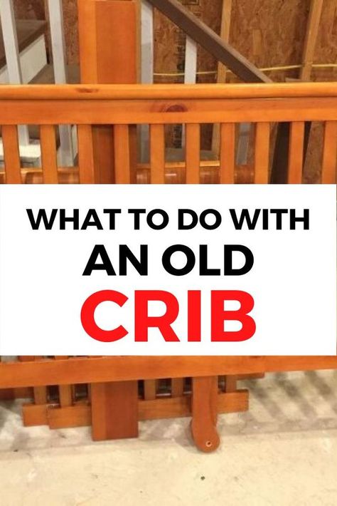 Build An Entryway, Upcycle Crib, Entryway Bench Diy, Make An Entryway, Repurposed Crib, Baby Crib Diy, Garage Sale Tips, Bed Frame Bench, Diy Entryway Bench