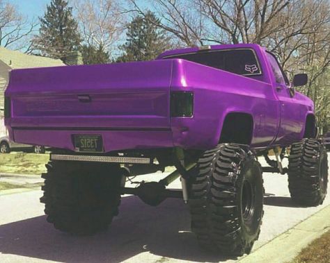 Purple Squarebody Chevy Purple Truck, Squarebody Chevy, Custom Lifted Trucks, Trucks Lifted Diesel, Dream Trucks, Mud Trucks, Lifted Chevy Trucks, Lifted Chevy, Lifted Truck