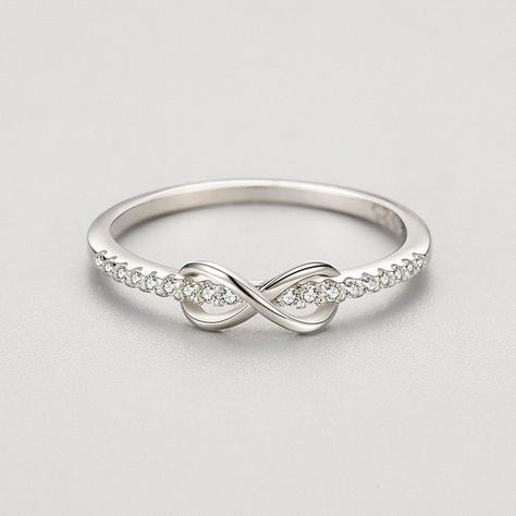 Faster shipping. Better service Infinite Ring, Silver Infinity Ring, Sterling Silver Stackable Rings, Dainty Engagement Rings, Simulated Diamond Rings, Infinity Ring, Half Eternity Ring, Gold Ring Stack, Engraved Jewelry