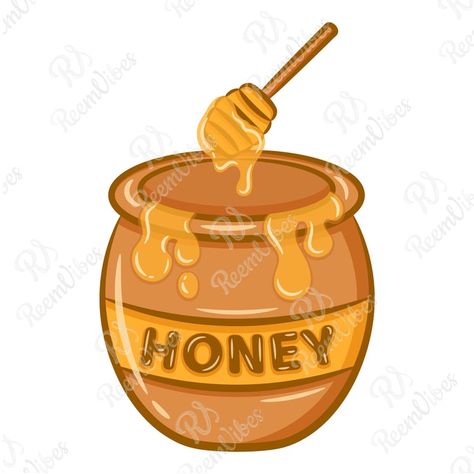 Printable cartoon of a cute honey jar drawing