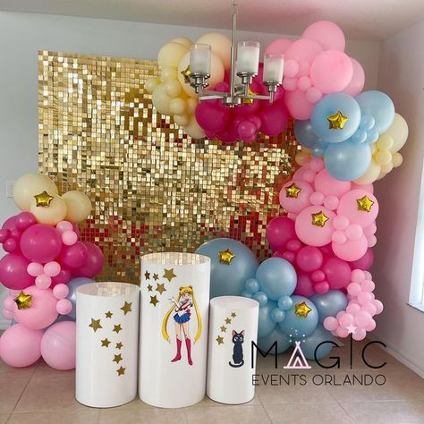 MAGIC EVENTS ORLANDO LLC on Instagram: "Who else is/was a Sailor Moon fan 🌙 🙋🏻‍♀️" Sailor Moon Party Decorations, Sailor Moon Theme Party, Sailor Moon Birthday Party Decorations, Sailor Moon Party Ideas, Sailor Moon Birthday Party, Frozen Party Centerpieces, Moon Party Ideas, Sailor Moon Party, Sailor Moon Birthday