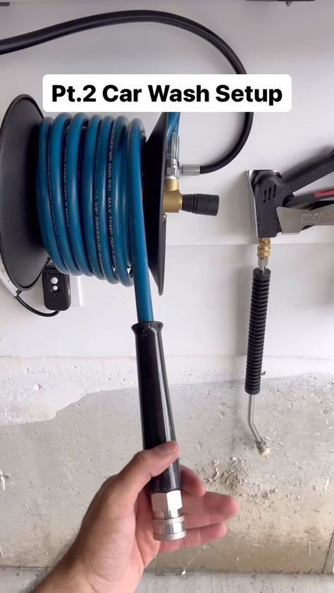 Part 2 of building a wall mounted pressure washer setup with a hose reel to wash cars at home #detailing #carguys #foamcannon #carcare #twobucketmethod #SmallBusiness #detailingcars #smallbusinesscheck #autodetailing #pressurewashing #detailingproducts | McKillans | McKillans · Original audio Wall Mounted Pressure Washer, Garage Pressure Washer Setup, Pressure Washer Setup, Wash Car At Home, Building A Wall, Best Pressure Washer, Washing Station, Car Wash Equipment, Build A Wall