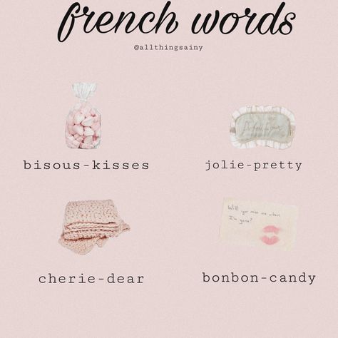 Cute Rare Words, Coquette French Words, Cute Words In French, French Cute Words, French Words Aesthetic Wallpaper, French Beauty Aesthetic, French Coquette Aesthetic, Multilingual Aesthetic, Cute Words Aesthetic