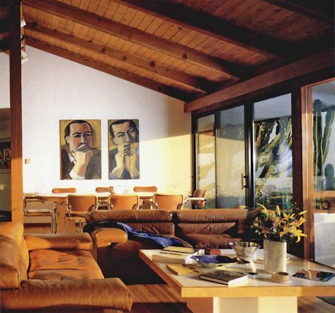 Post And Beam Interiors, Ad Architectural Digest, Malibu Homes, Post And Beam Home, 70s Interior, Malibu Home, Open Living Room, Post And Beam, Fall Home