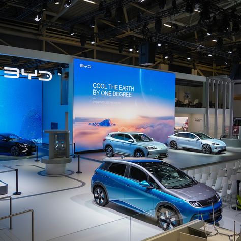 Display International realized the Exhibition stand for BYD at IAA mobility 2023. Modern Exhibition, Artfully Designed, Exhibition Booth, Form Design, Design Photo, Exhibition Stand, Sound Effects, Trade Show, Shenzhen